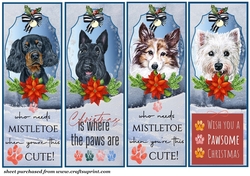 4 Cute Christmas pup bookmarks/toppers 4