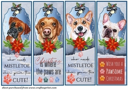 4 Cute Christmas pup bookmarks/toppers 5