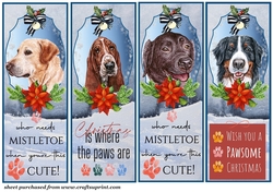 4 Cute Christmas pup bookmarks/toppers 6