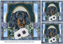 3 Blue tartan Scottish dog card front/toppers 6