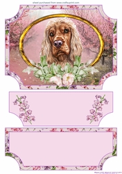 Floral English dog easel topper and stopper 1