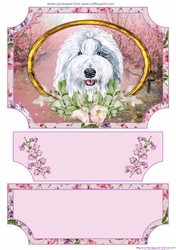 Floral English dog easel topper and stopper 2