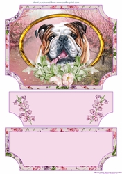 Floral English dog easel topper and stopper 3