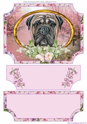 Floral English dog easel topper and stopper 4