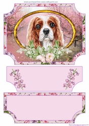 Floral English dog easel topper and stopper 6