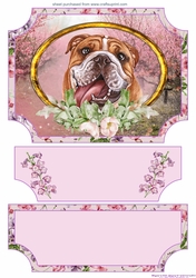Floral English dog easel topper and stopper 8
