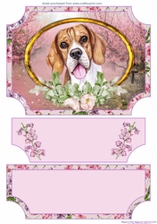 Floral English dog easel topper and stopper 10