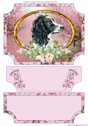 Floral English dog easel topper and stopper 11