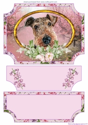 Floral English dog easel topper and stopper 13