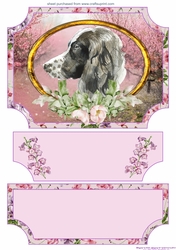Floral English dog easel topper and stopper 14