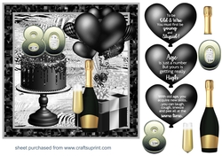 Black and white 80th Birthday card front