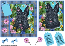 Floral dog card front (choice of main picture) 1