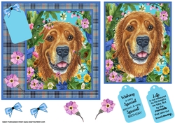 Floral dog card front (choice of main picture) 3