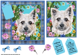 Floral dog card front (choice of main picture) 4