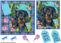 Floral dog card front (choice of main picture) 6
