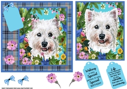 Floral dog card front (choice of main picture) 7