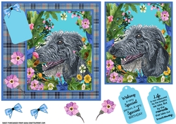 Floral dog card front (choice of main picture) 8