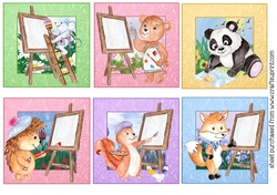 6 Little forest artists toppers