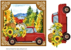 Red Autumn/Fall truck card front