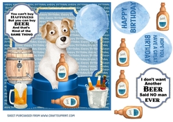Male Birthday beer card front 5