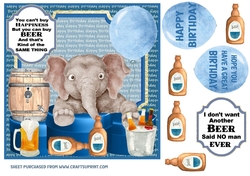 Male Birthday beer card front 7