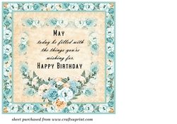 Blue and orange rose Birthday insert 2