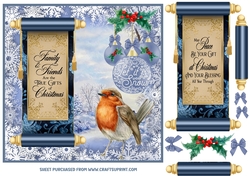 Let it snow robin card front