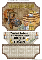 Toughest decision beer Birthday easel topper and stopper(no base)