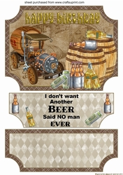 I dont want another beer Birthday easel topper and stopper(no base)