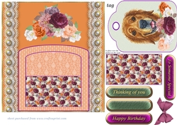 Orange and purple cute dog pocket card front 8