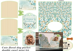 Floral dog tag pocket double easel mini kit