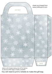 Grey flakes of snow gift bag 