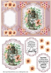 Floral lantern card front