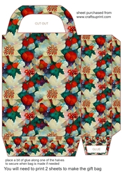 Floral Christmas gift bag 3