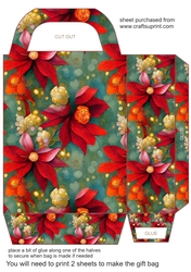Floral Christmas gift bag 12