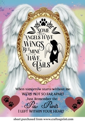 Large Some angels pet loss topper