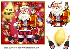 Santa getting lit card front