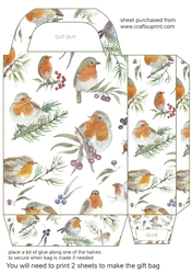 Christmas robins gift bag 2