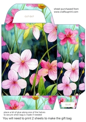 Blue and pink floral gift bag 1