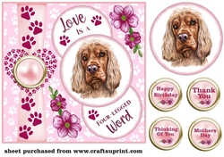 Pink Love is a four legged word card front 3
