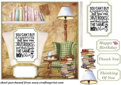 Reading themed card front 3