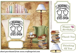 Reading themed card front 4