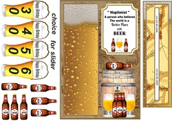 Hoptimist Beer Birthday penny slider card front