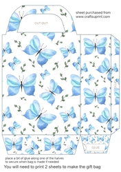 Blue butterflies gift bag 1
