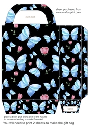 Blue butterflies gift bag 5