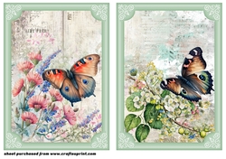2 Floral butterfly card front/toppers 4