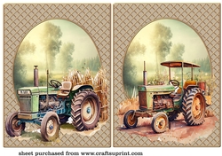 2 Tractor scene card front/toppers 1