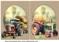 2 Tractor scene card front/toppers 2