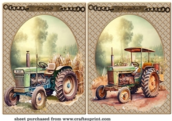 Dad/Grandad tractor scene card front/toppers 
