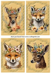 4 Floral forest animal toppers